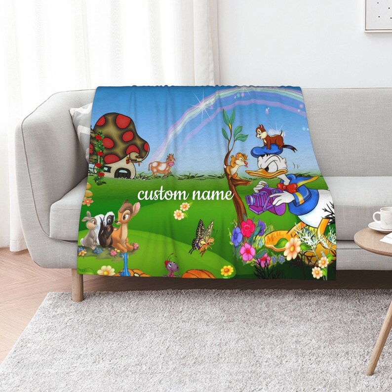 Donald Duck Custom Name Quilt Bedding Set - Perfect for Sofa Blanket, Home Decoration, Family Gifts - Image 2