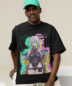 Edge Runners Neon Lucy Anime Shirt - Unisex Punk Tshirt for Otaku and Manga Lovers with Unique Graphic Tee