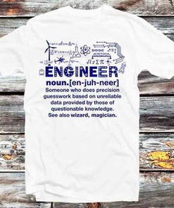 Engineer Funny Noun Slogan Joke T-Shirt - Retro Cartoon Anime Tee for Men and Women - Perfect for Engineers