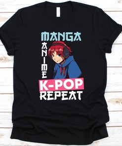 Enticing Anime and Korean Pop T-Shirt for Women, Perfect Gift for Manga Enthusiasts and K-Pop Fans, Ideal for Anime Lovers