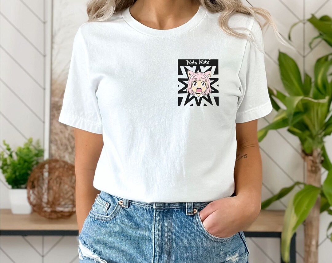Excited Anime T-shirt: Waka Waka Funny Meme Gift with Japanese Graphic Tee & Fashionable Anime Lover Gift