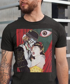 Eyeball Horror Shirt with Creepy Grotesque Girl Ero Guro Unisex T-Shirt for a spooky look