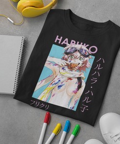 FLCL Unisex Haruko's Messy Paint Hoodie: Manga & Anime Lovers Tribute, Nostalgic Tee Gift for Anime Lovers