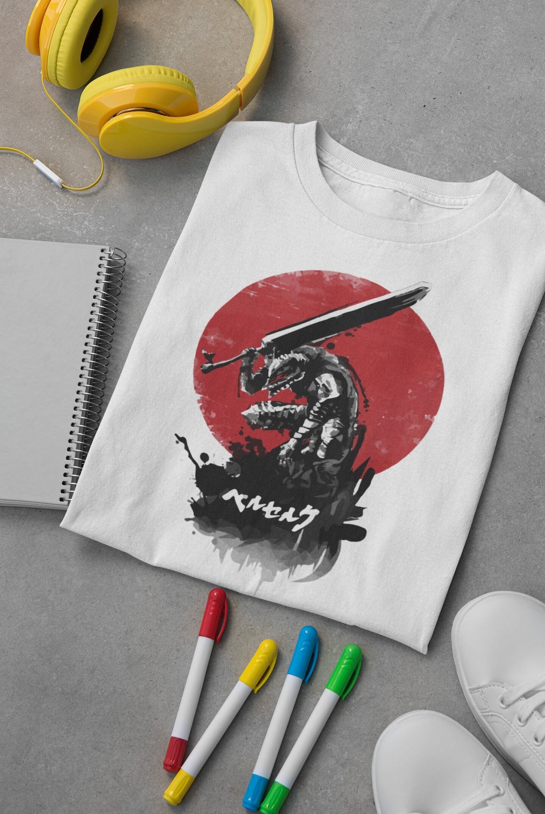 Faded Red Knight Shirt: Ideal Gift for Anime and Manga Fans