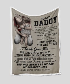 Father and Daughter Personalized Quilt Blanket - Great for Home Decoration