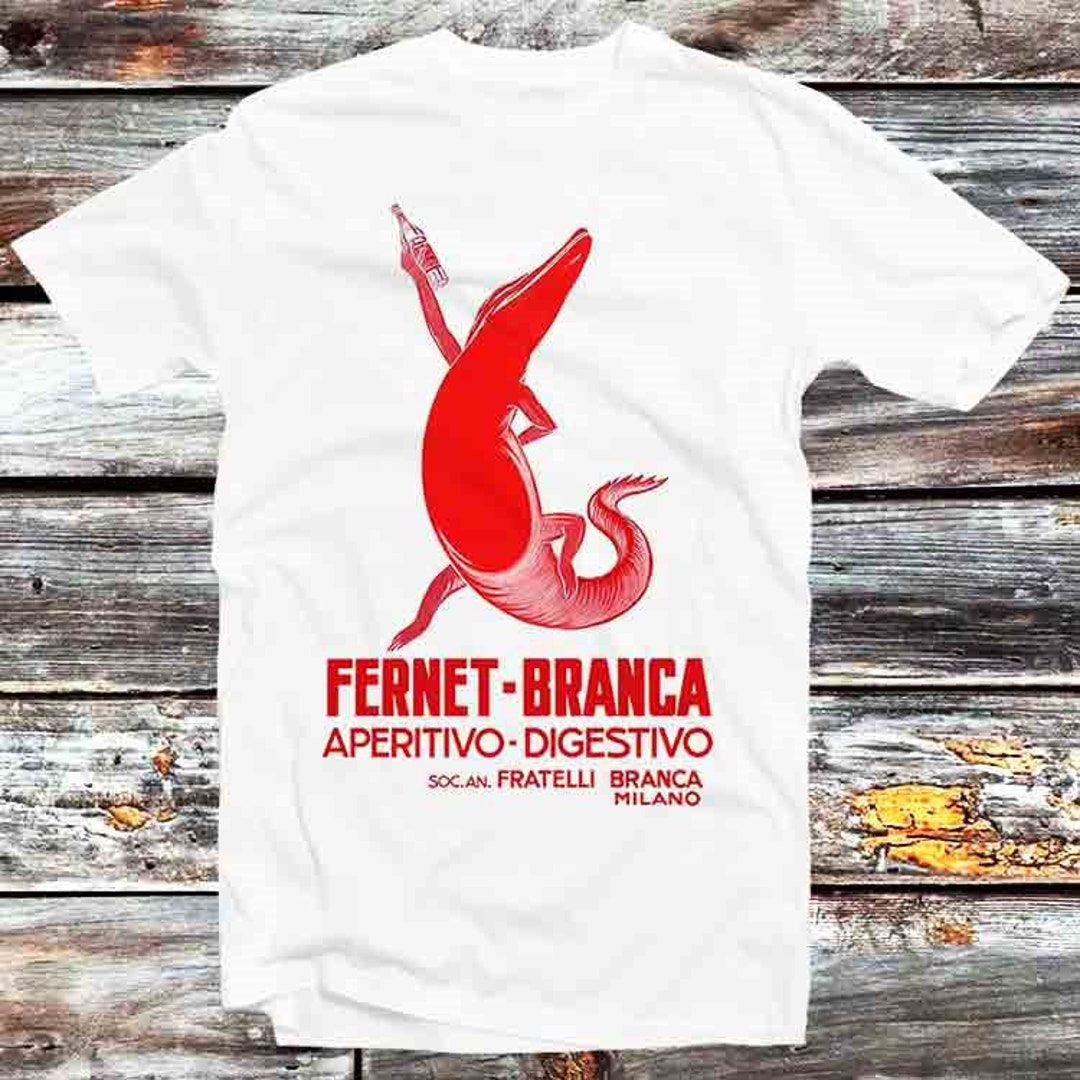 Fernet Branca Italian Alligator Bottle T-Shirt - Vintage Retro Gift for Beverage Lovers