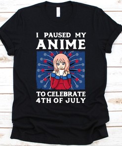 Fourth of July Anime T-Shirt, Great Independence Day Shirt for Anime Fans and Manga Enthusiasts, Celebrate with Unique Design