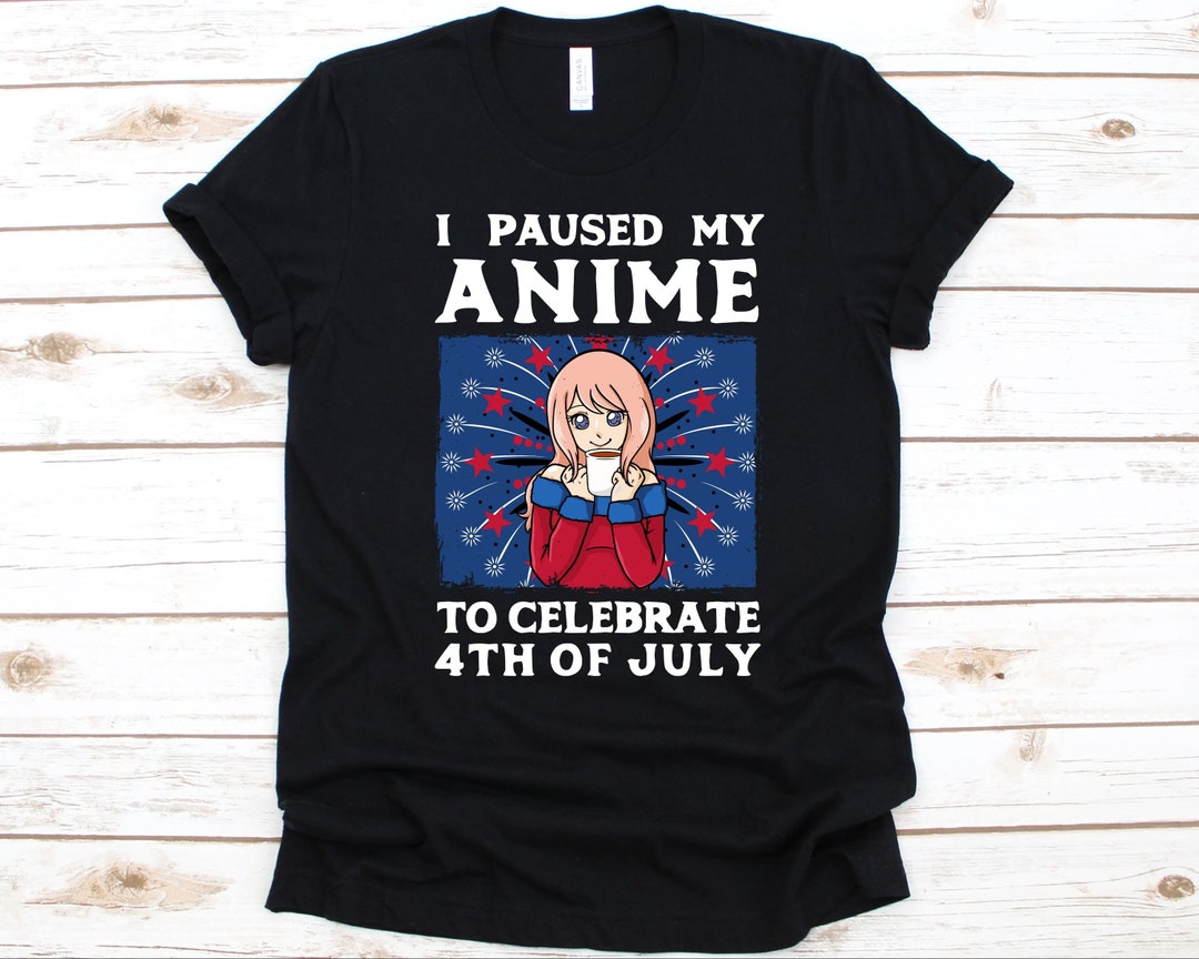 Fourth of July Anime T-Shirt, Great Independence Day Shirt for Anime Fans and Manga Enthusiasts, Celebrate with Unique Design