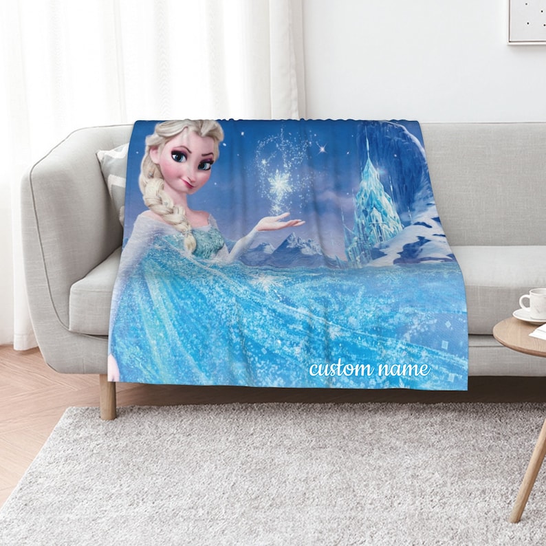 Frozen Quilt Blanket Set with Personalized Name - Ideal for Home Decoration & Picnics - Image 2