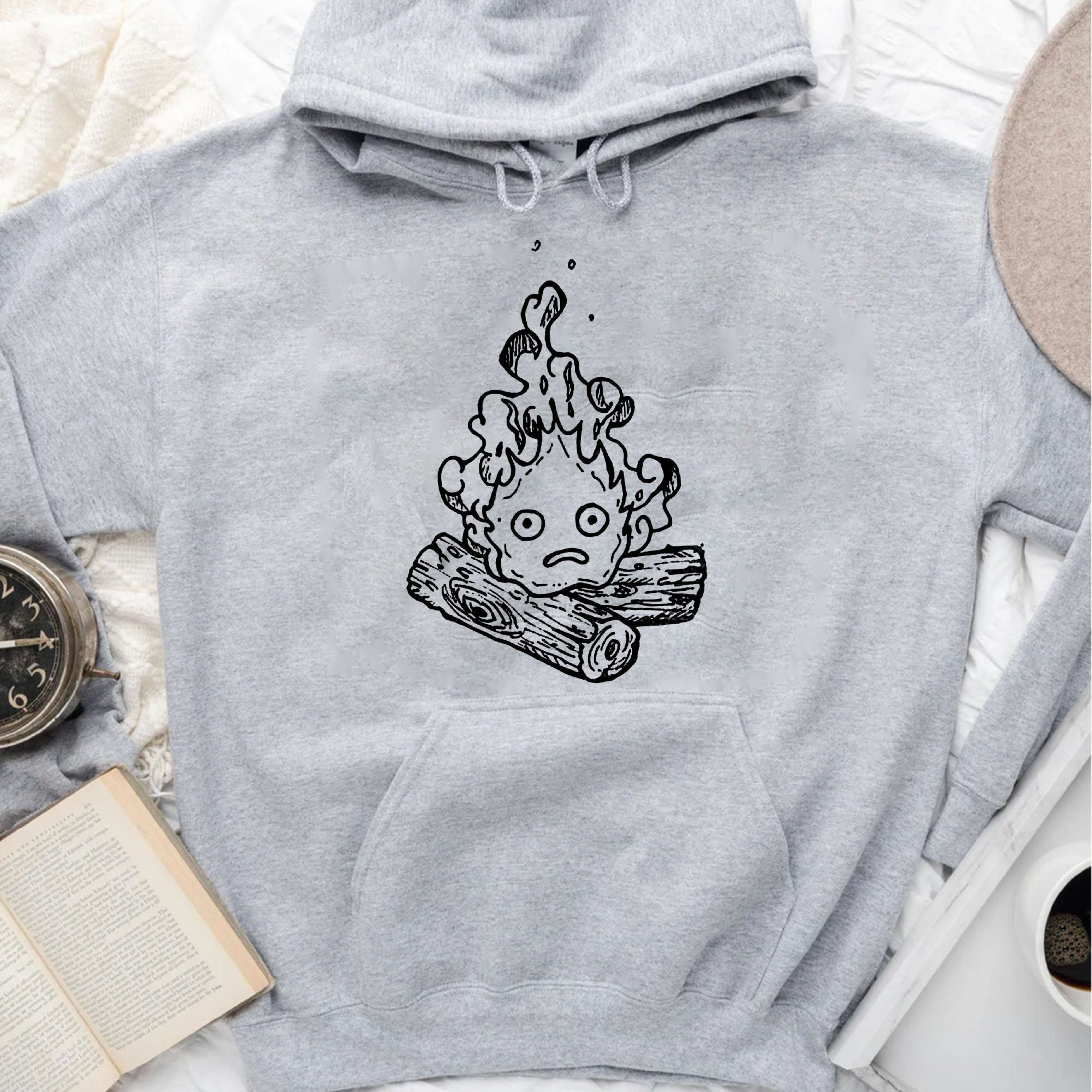 Funny Calcifer Howl's Moving Castle Sweatshirt - Otaku Lover Gift - Image 3