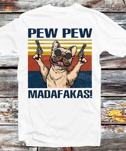 Funny Cat Drawing Pew Pew Madafakas Dog T-Shirt - Anime Fan Gift