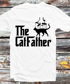 Funny Catfather T-Shirt - Retro Style Tee for Fans of Cats and Anime