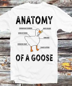 Funny Goose Anatomy Graphic Tee - Hilarious Anime/Cartoon Fan Gift with Style