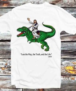 Funny Jesus T-Rex Bible Quote Tee - Perfect Gift For Fitness And Anime Fans