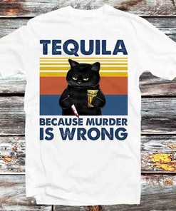 Funny Tequila T-Shirt for Cat and Humor Lovers - Unisex Anime Top Tee, Perfect Gift