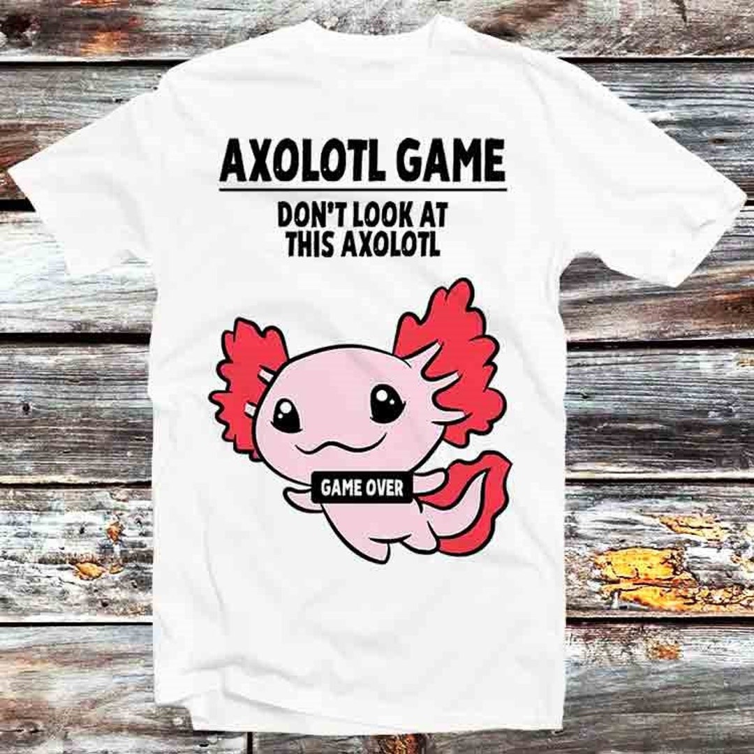 Gaming Nerd Axolotl Game Over Unisex Cartoon Anime Top - Vintage Retro Gift for Anime Enthusiasts