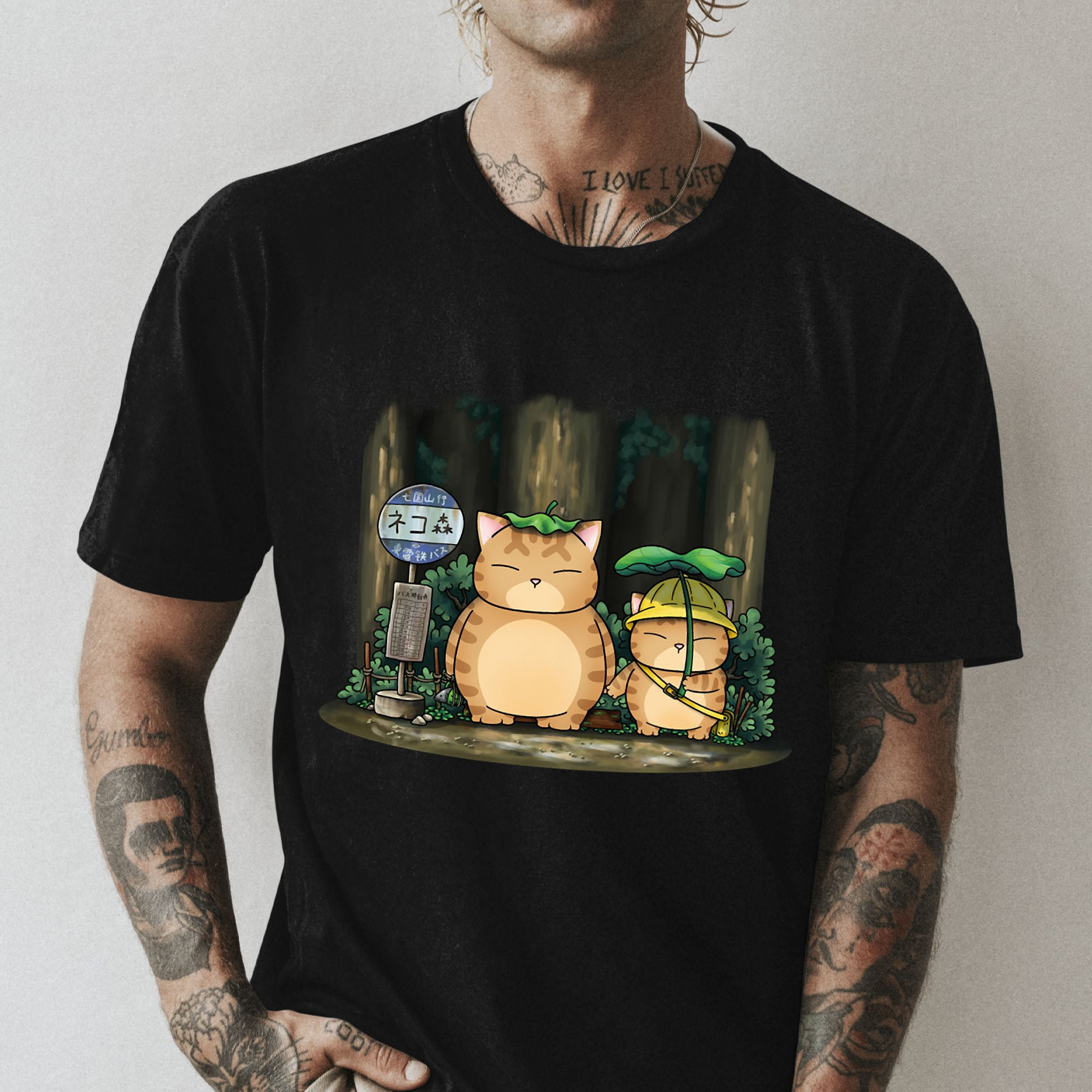 Ghibli Fat Cat Tee, My Neighbor Totoro Graphic Shirt, Unisex Anime Gift for Cat Lovers - Image 4