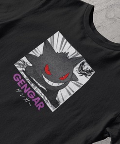 Ghost Type Manga Style Graphic Tee - Cool Pokemon Tee for Anime Fans