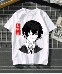 Gifts for Fans - Unisex Tee with Japanese Anime Washed Cotton T-Shirt and Harajuku Clothing