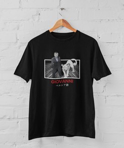 Giovanni Gym Leader with Persian Graphic Tee - Retro Anime Shirt for Fans