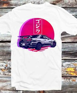 Gojira Enthusiast Sunset T-Shirt - Retro Style Tee for Fans of Racing and Anime