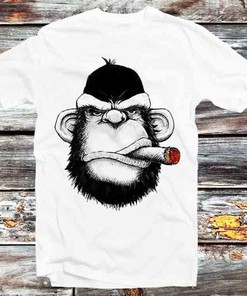 Gorilla Smoking Monkey Parody Tee - Fun Anime/Cartoon Fan Gift with Style