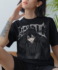Gothic Heretic Dark T-Shirt - Aesthetic Devil Girl with Alt Grunge Manga and Goth Apparel