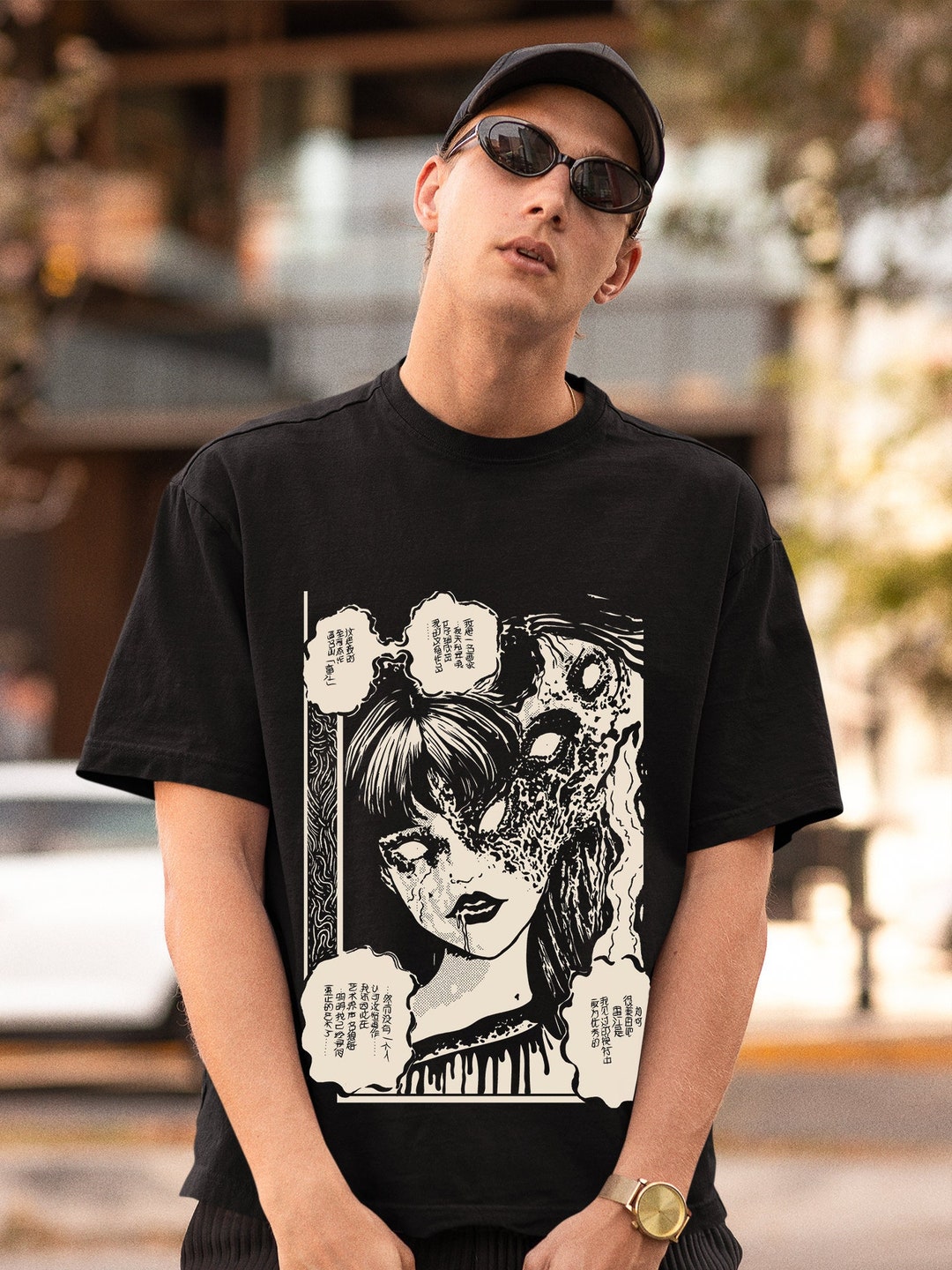 Gothic Manga Demon Sweatshirt, Dark Witch Hoodie - Horror Fan Gift
