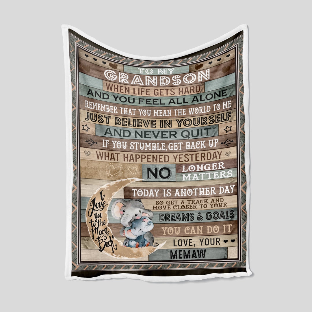 Grandson Personalized Quilt Blanket for Boys and Girls - Great for Family and Home Decoration