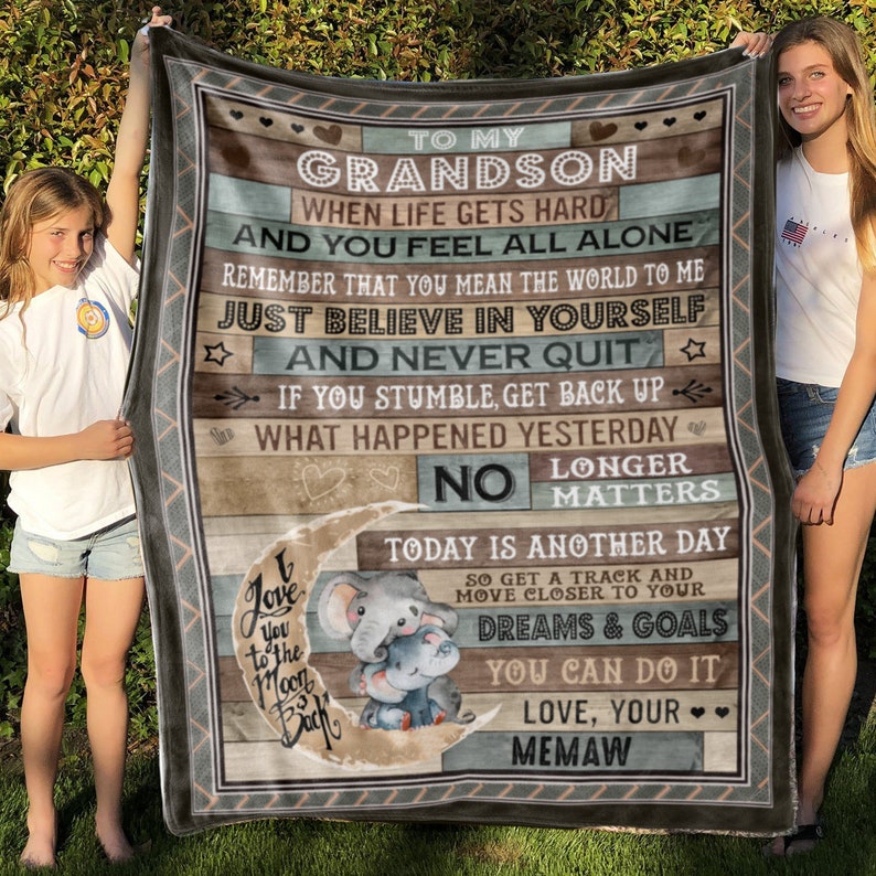 Grandson Personalized Quilt Blanket for Boys and Girls - Great for Family and Home Decoration - Image 2