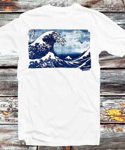 Great Wave Off Kanagawa Art Watercolor T-Shirt - Vintage Retro Cool Gift for Art Fans