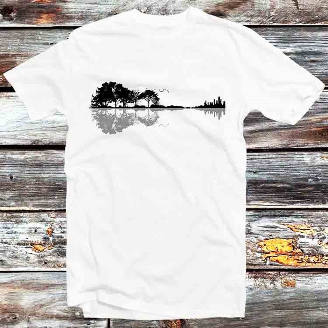 Guitar Tree Nature Forest Climate Change Vintage Retro Cool Gift T-Shirt
