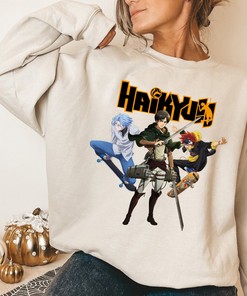 Haikyu!! Vintage Anime Sweatshirt, Unisex Tee for Volleyball Anime Lovers