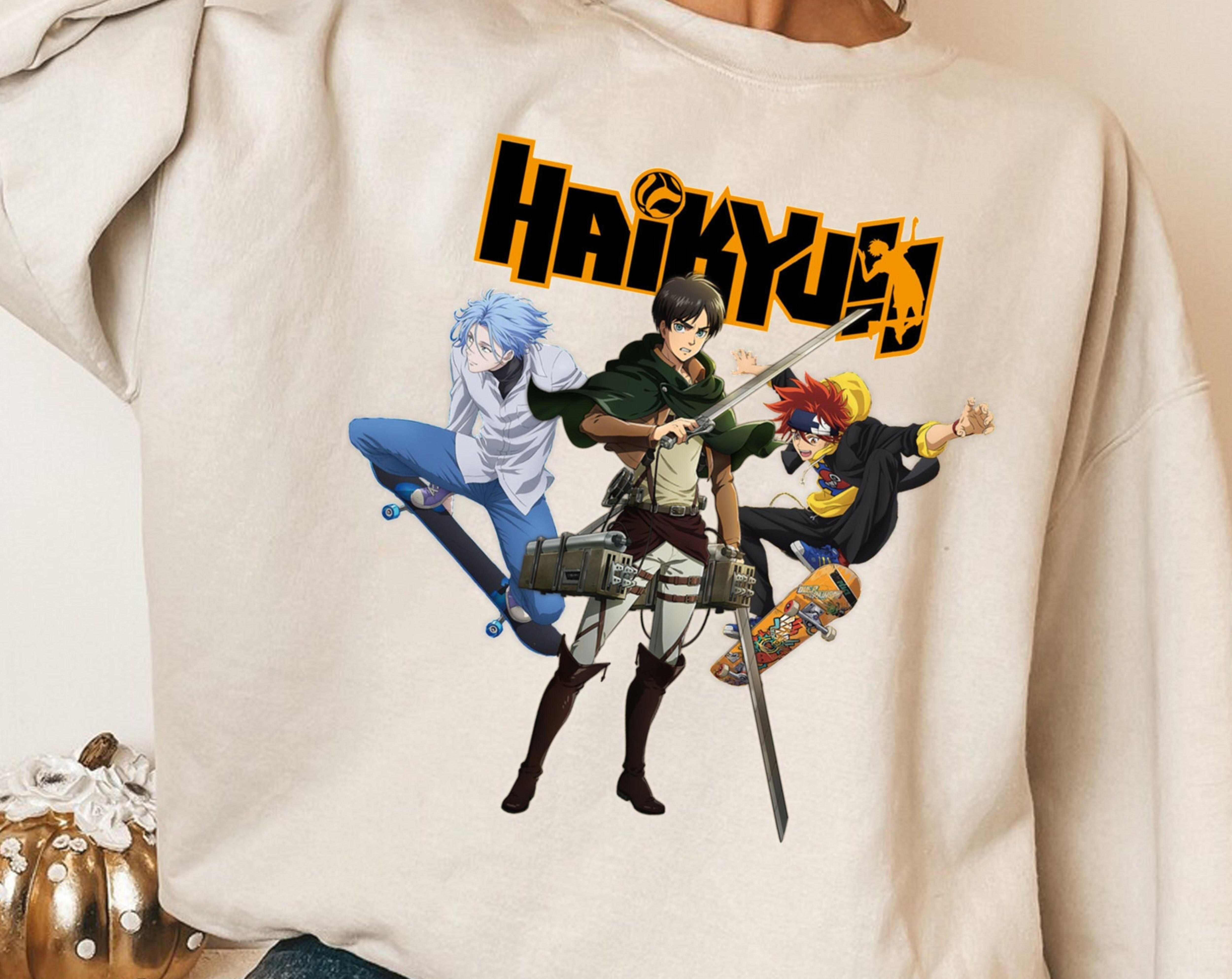 Haikyu!! Vintage Anime Sweatshirt, Unisex Tee for Volleyball Anime Lovers - Image 2
