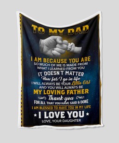 Hand in Hand Custom Quilt Blanket For Dad - Bedroom Decor