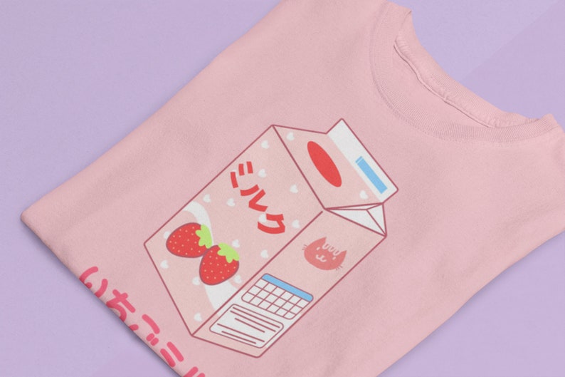 Harajuku Aesthetic Tee - Japanese Strawberry Milk T-shirt with Bonus Gift for Anime Lovers - Image 2