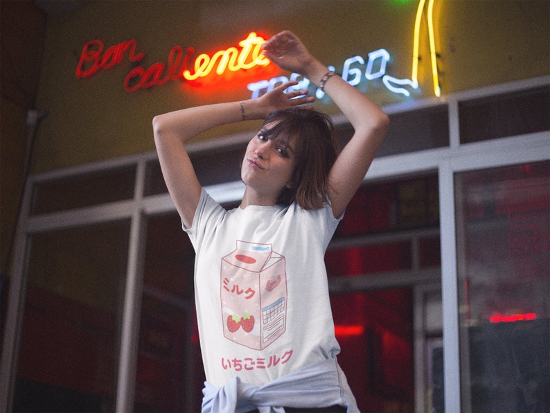 Harajuku Aesthetic Tee - Japanese Strawberry Milk T-shirt with Bonus Gift for Anime Lovers - Image 3
