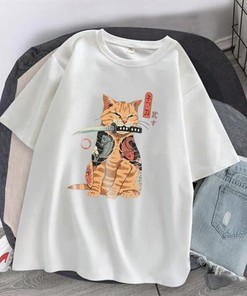 Harajuku Clothing Gift for Anime Fans, Unisex Graphic Anime Tee, Japanese Manga Style Shirt for Men and Women