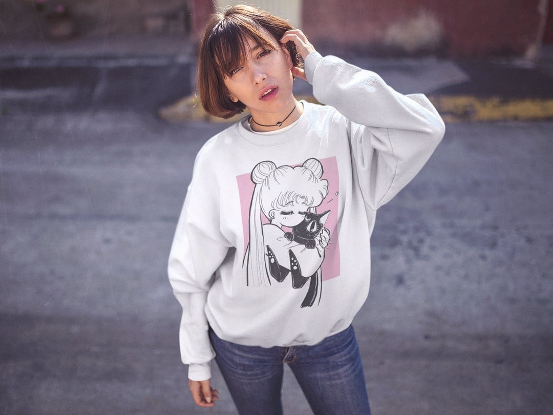 Harajuku Clothing Pink Hoodie, Sailor Moon Sweatshirt, Anime Clothing Gift