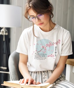 Harajuku Flower Tee - Japanese Cherry Blossom Aesthetic Shirt with Bonus Gift for Anime Lovers
