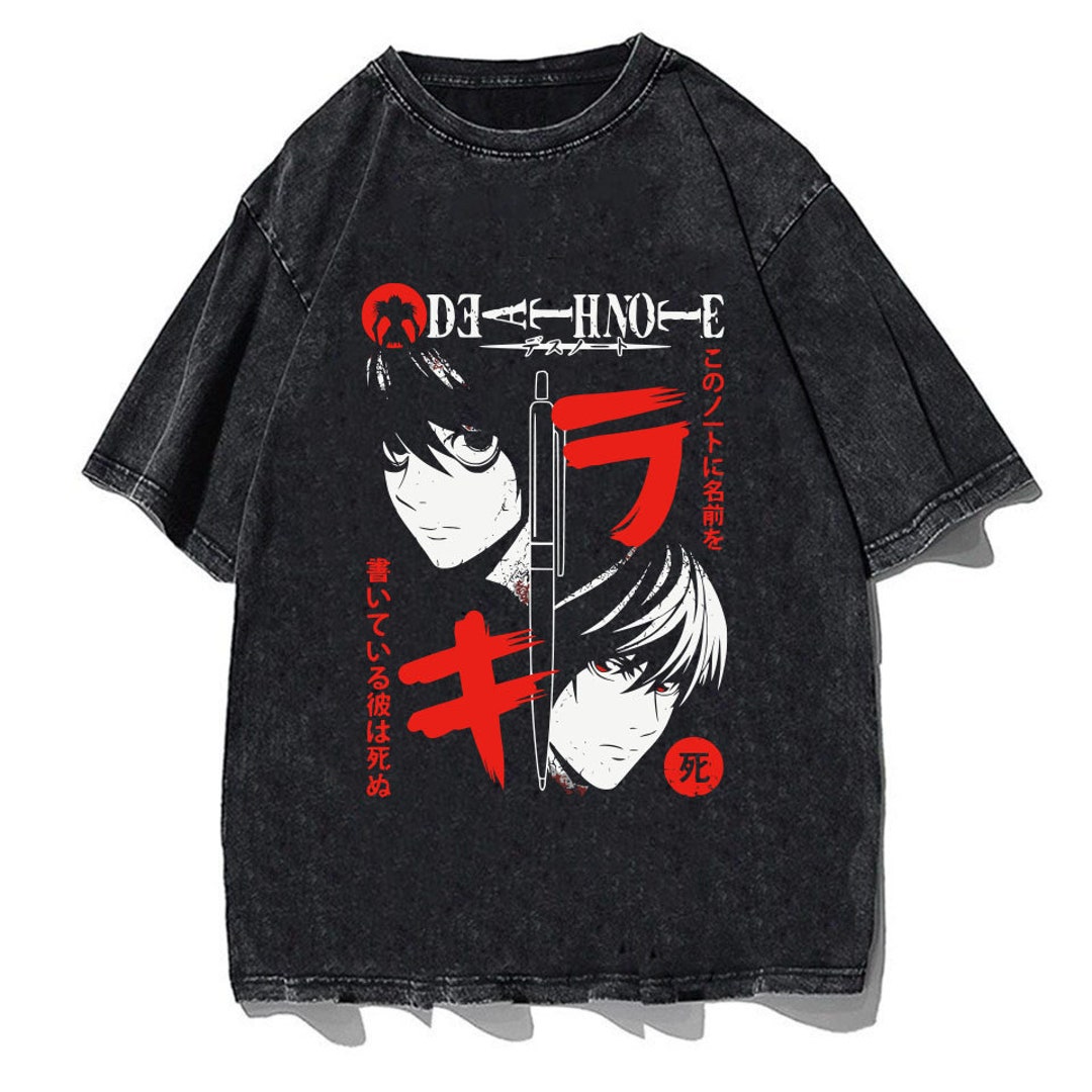Harajuku Vintage Anime Tee - Washed Manga Tshirt, Retro Anime Tee, Fan Gift