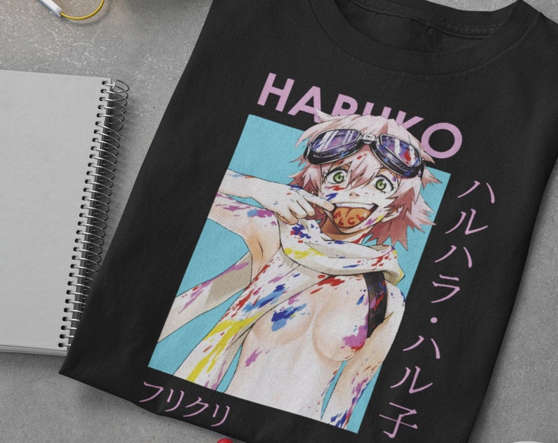 Haruko Messy Paint Artistic Unisex Anime Shirt - Perfect for Fans of Classic Anime - Image 2