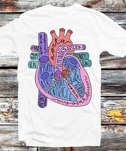 Heart Anatomy Vegan T-Shirt - Retro Style Tee for Health and Anime Lovers
