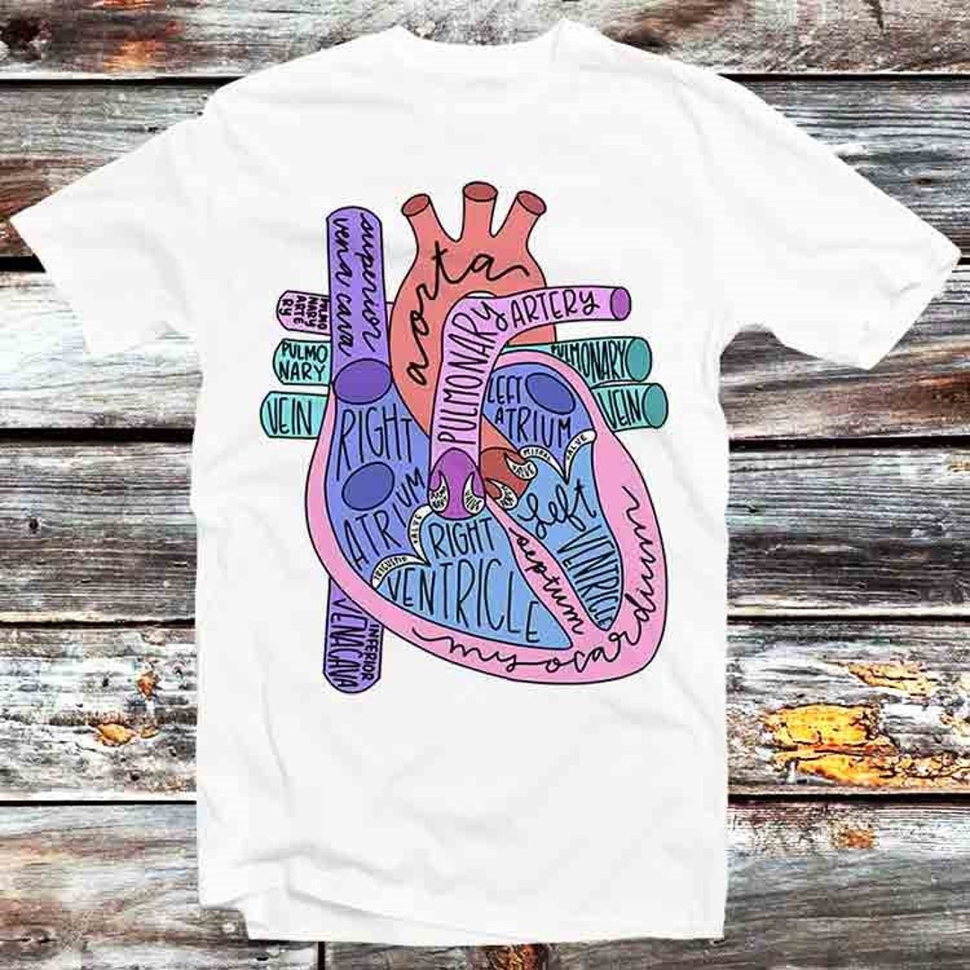 Heart Anatomy Vegan T-Shirt - Retro Style Tee for Health and Anime Lovers