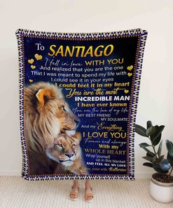 Heart and Lion Quilt Blanket - Personalized Family Gift