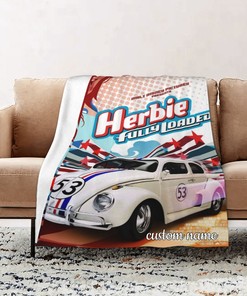 Herbie Fully Loaded Quilt Blanket Set with Personalized Name - Ideal for Home Decoration & Sofa