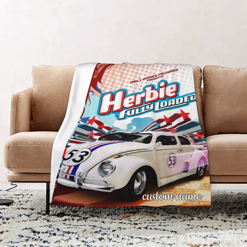 Herbie Fully Loaded Quilt Blanket Set with Personalized Name - Ideal for Home Decoration & Sofa - Image 2