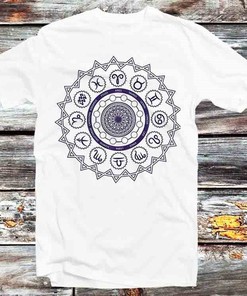 Horoscope Sign Zodiac Mandala Unisex Anime T-Shirt - Astrology Lover and Mandala Fan Gift