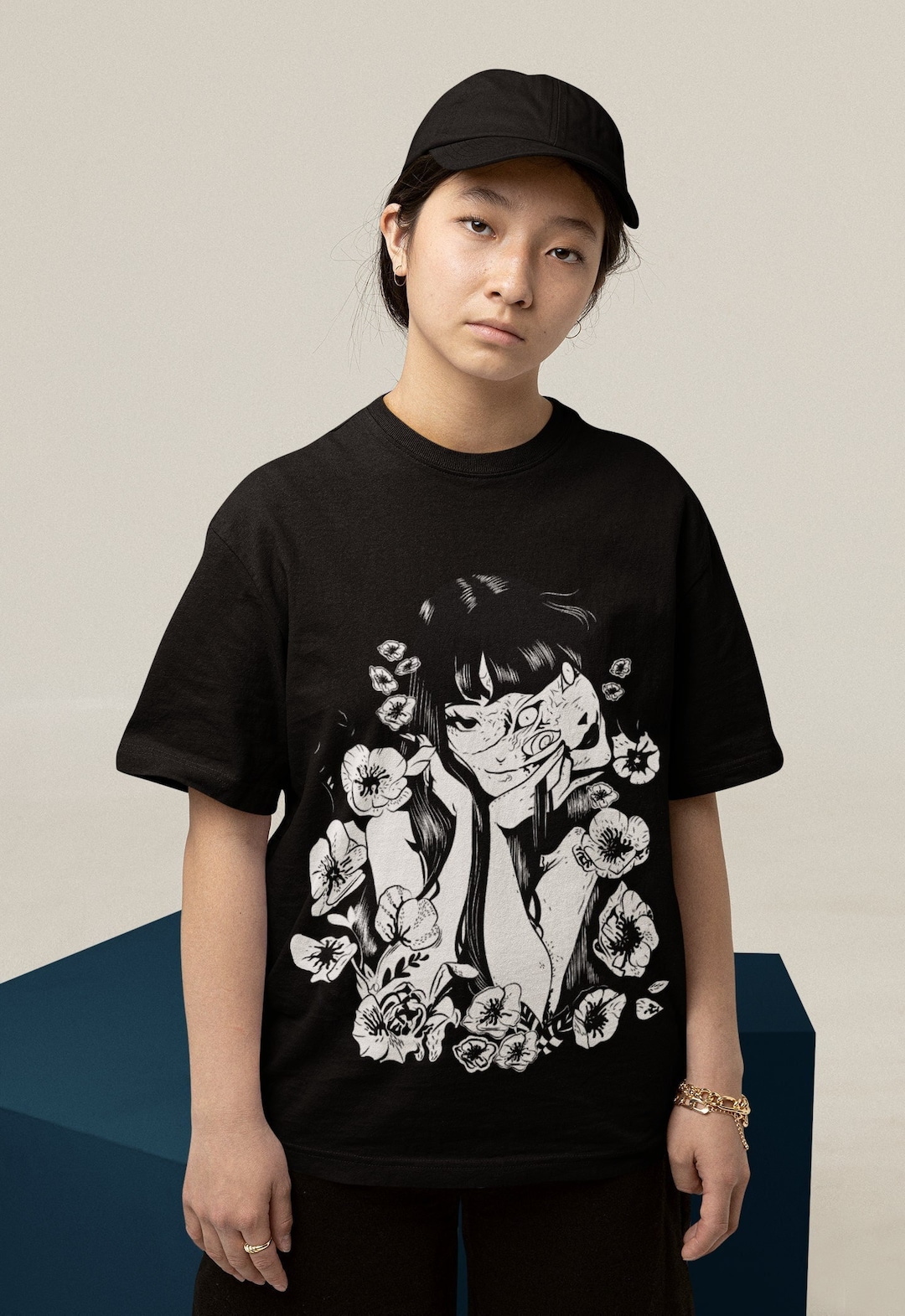 Horror Manga Creepy Girl Crewneck Sweatshirt - Gothic Hoodie - Spooky Witch Anime Lovers Gift