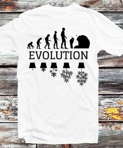Human Cannabis Evolution T-Shirt - Vintage Retro Gift for Weed Enthusiasts